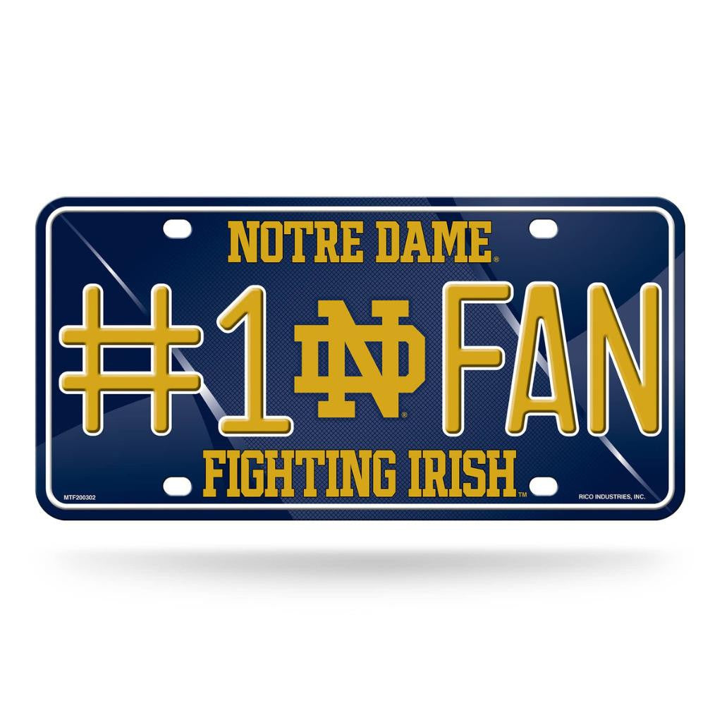 Notre Dame Fighting Irish #1 Fan Metal Car Tag