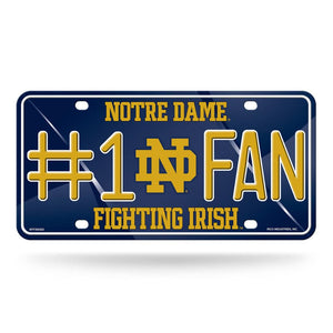 Notre Dame Fighting Irish #1 Fan Metal Car Tag