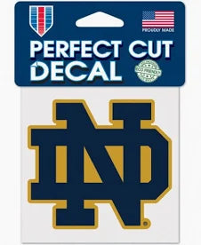 Notre Dame Fighting Irish Perfect Cut Color Decal 4" X 4"