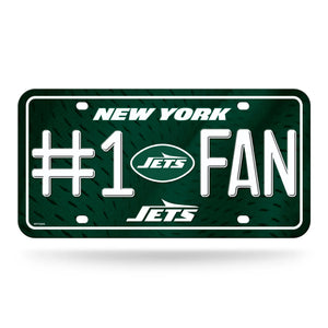 New York Jets #1 Fan Metal Car Tag