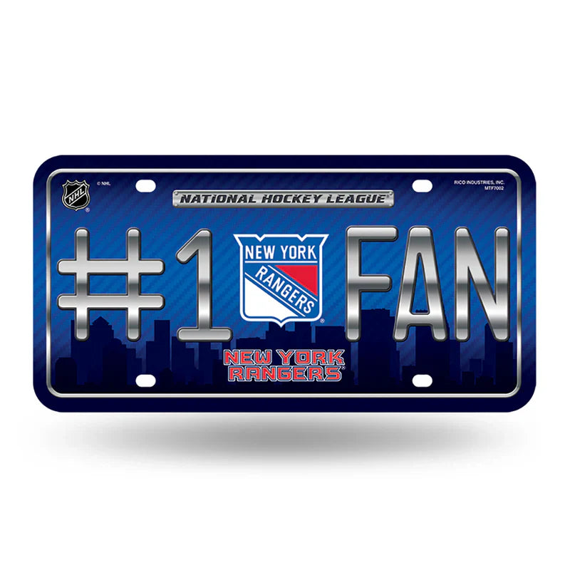 New York Rangers #1 Fan Metal Car Tag