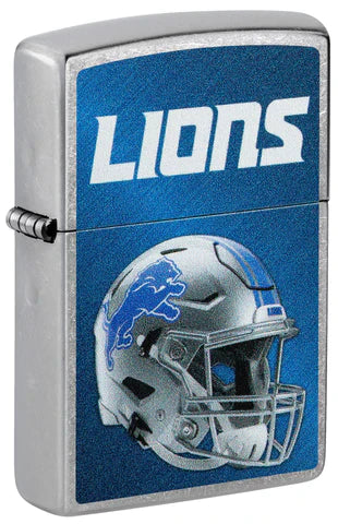 Detroit Lions Helmet Street Chrome Pocket Zippo Lighter