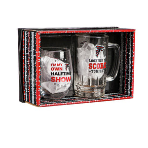 Atlanta Falcons Stemless 17OZ Wine & Beer 16 OZ Gift Set
