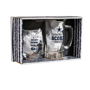 Dallas Cowboys Stemless 17OZ Wine & Beer 16 OZ Gift Set