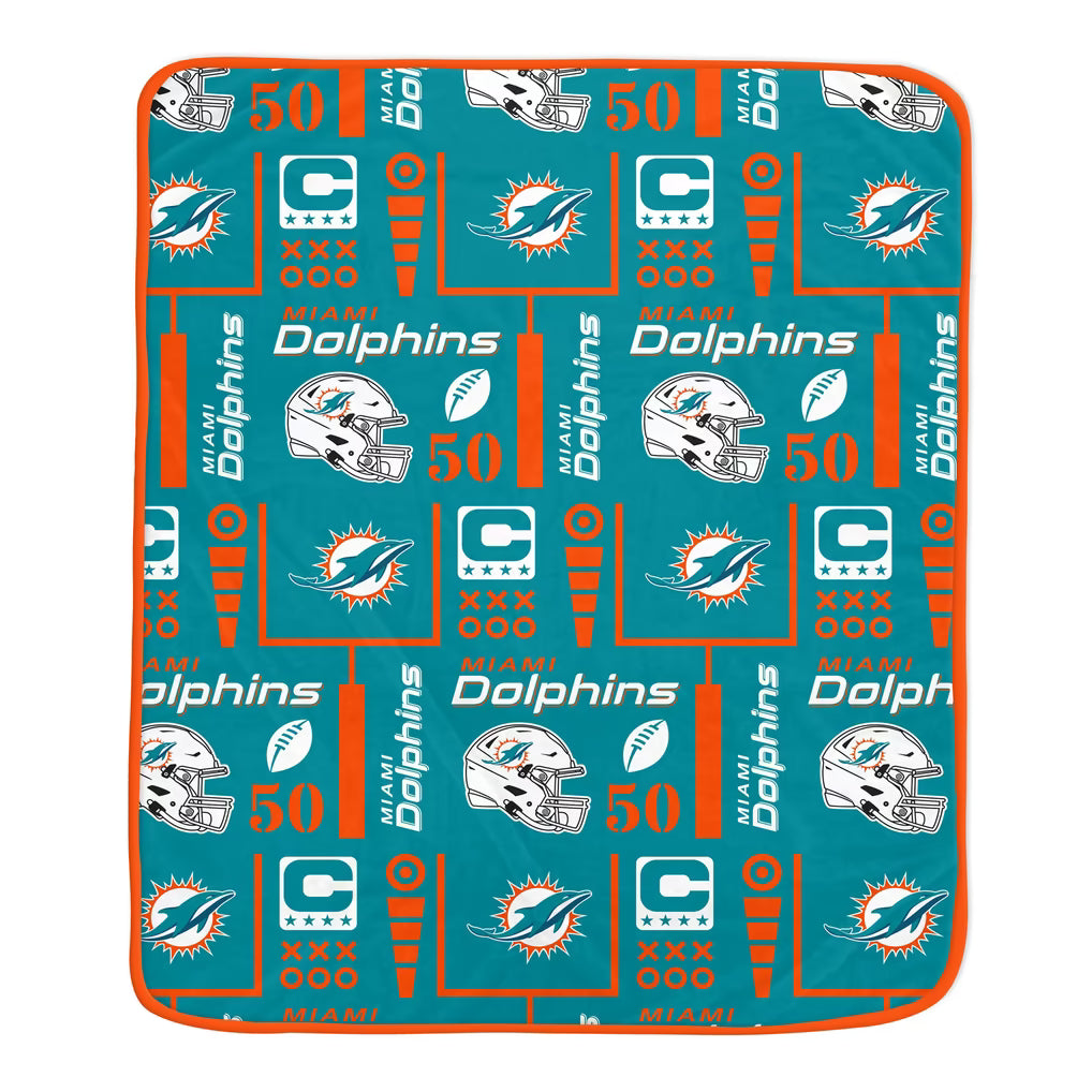 Miami Dolphins Team Spirit Super Soft Plush Throw Blanket – 60" x 70"