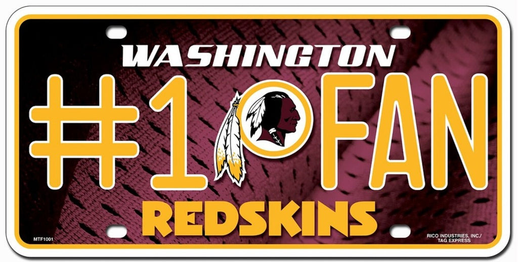 Washington Red Skin #1 Fan Metal Car Tag