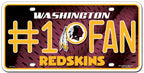 Washington Red Skin #1 Fan Metal Car Tag