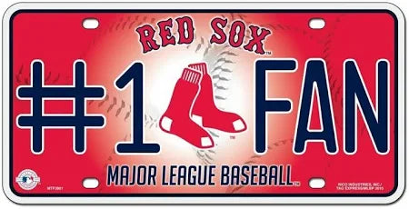Boston Red Sox #1 Fan Metal Car Tag