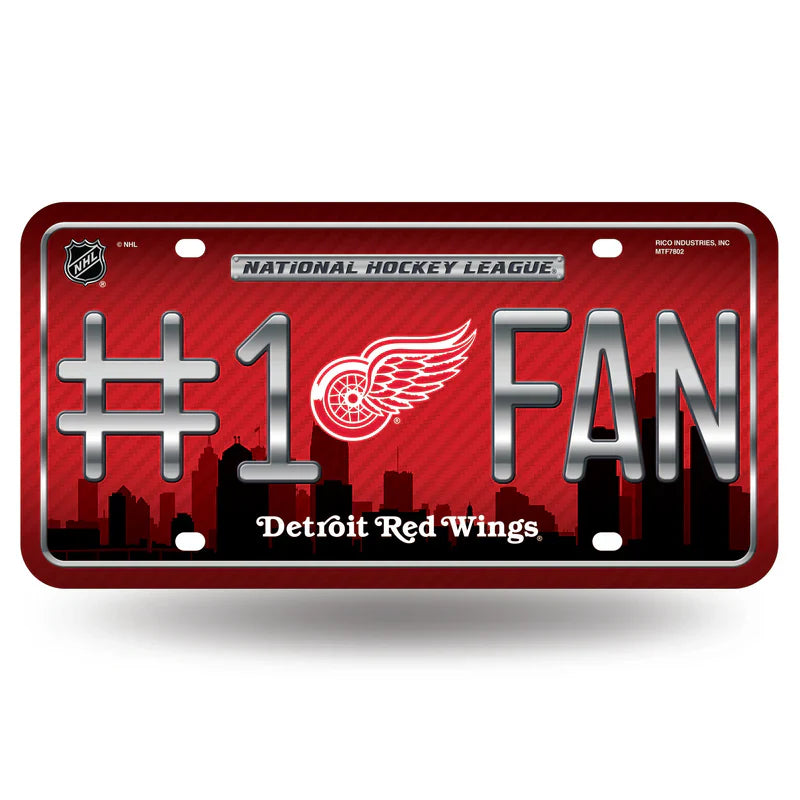 Detroit Red Wings #1 Fan Metal Car Tag
