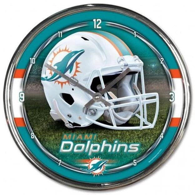 Miami Dolphins Chrome Clocks
