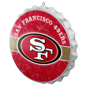 San Francisco 49ers Distressed Bottle Cap Signs