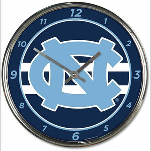 North Carolina Tar Heels Chrome Clocks