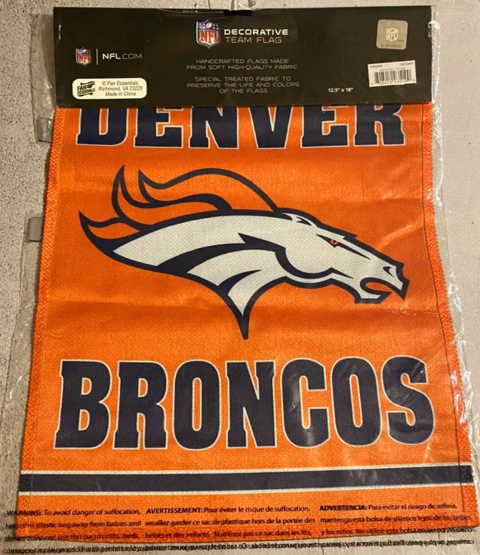Denver Broncos Double Sided Embossed Suede Garden Flag