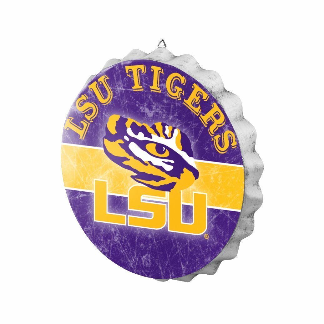 LSU Tigers Distressed Bottle Cap Signs