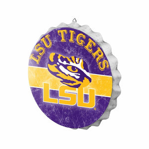 LSU Tigers Distressed Bottle Cap Signs