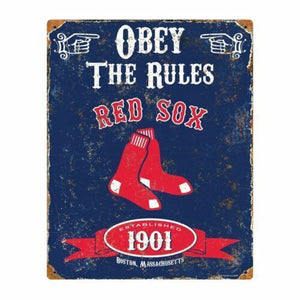 Boston Red Sox Obey Rules Metal Sign