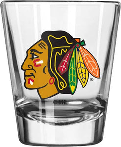 Chicago Blackhawks Sports Clear Shot Glass