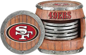San Francisco 49ers Barrel beverage drink coaster set