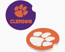 Clemson Tigers Car Coaster Set 2pcs