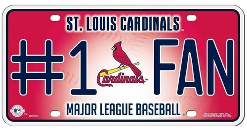 St. Louis Cardinals #1 Fan Metal Car Tag