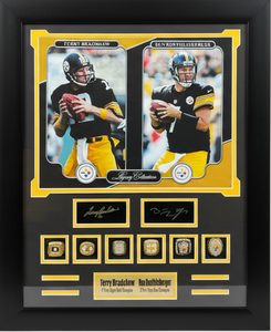 Pittsburgh Steelers Terry Bradshaw & Ben Roethlisberger Ring Frames
