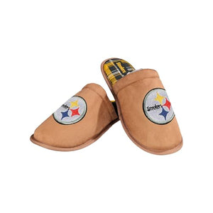Pittsburgh Steelers Brown Suede Slippers