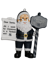 New York Yankees Santa With Scroll Ornament