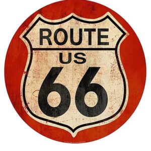 Route 66 Dome Metal Sign