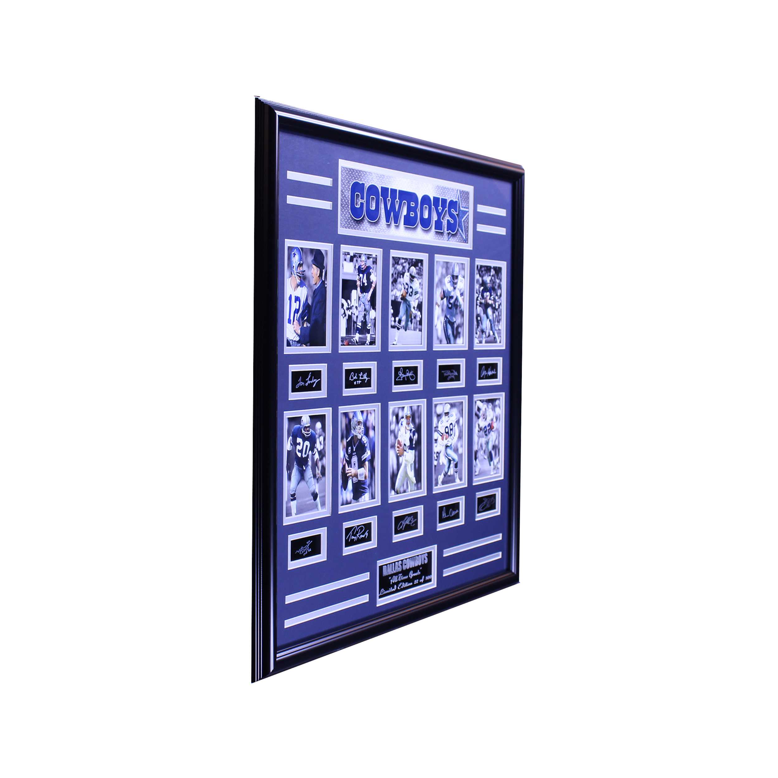 DALLAS COWBOYS ALL TIME GREATS ENGRAVED SIGNATURE LARGE FRAME
