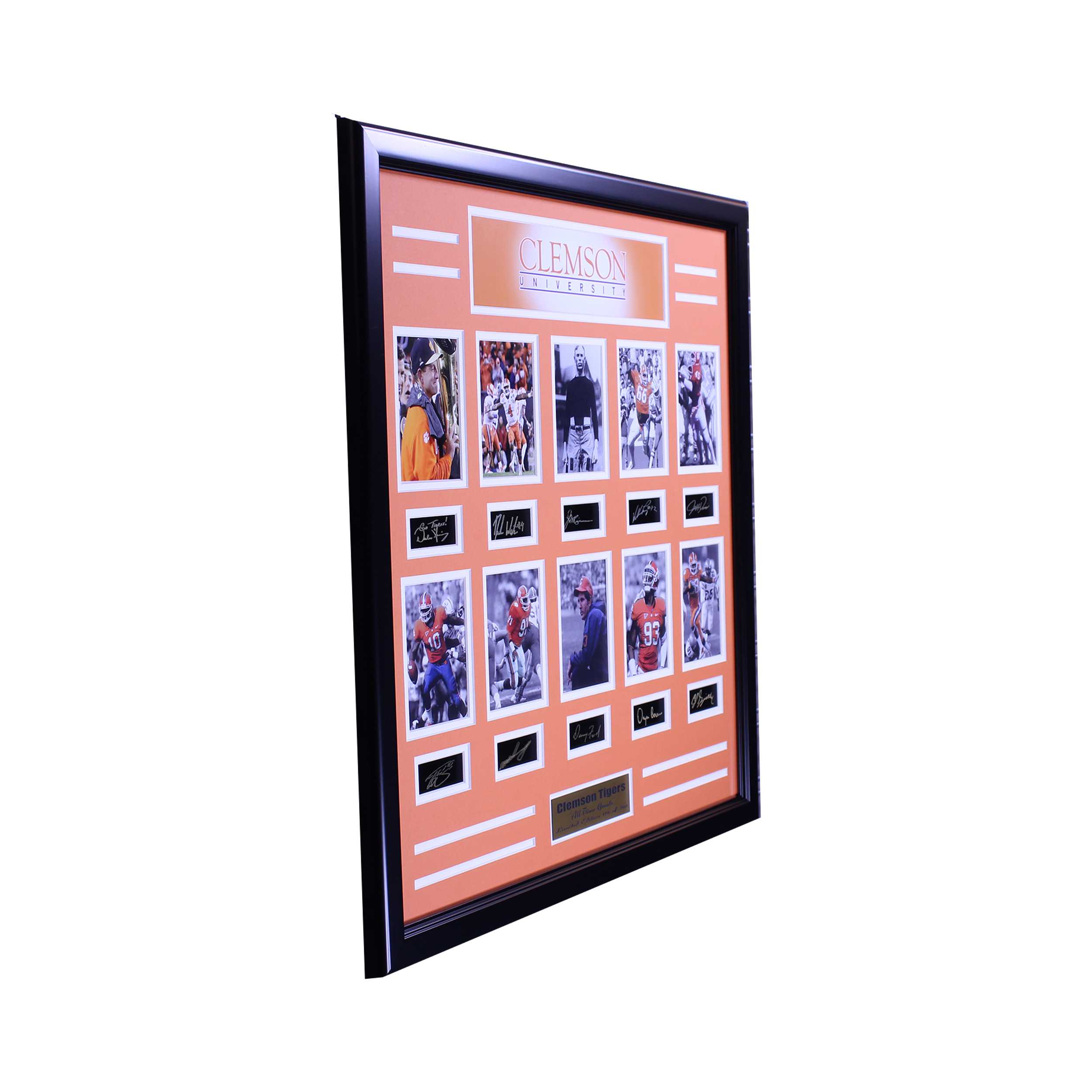 CLEMSON TIGERS ALL TIME GREATS ENGRAVED SIGNATURE LARGE FRAME