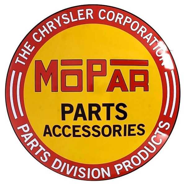 Mopar Parts Accessories Dome Metal Sign