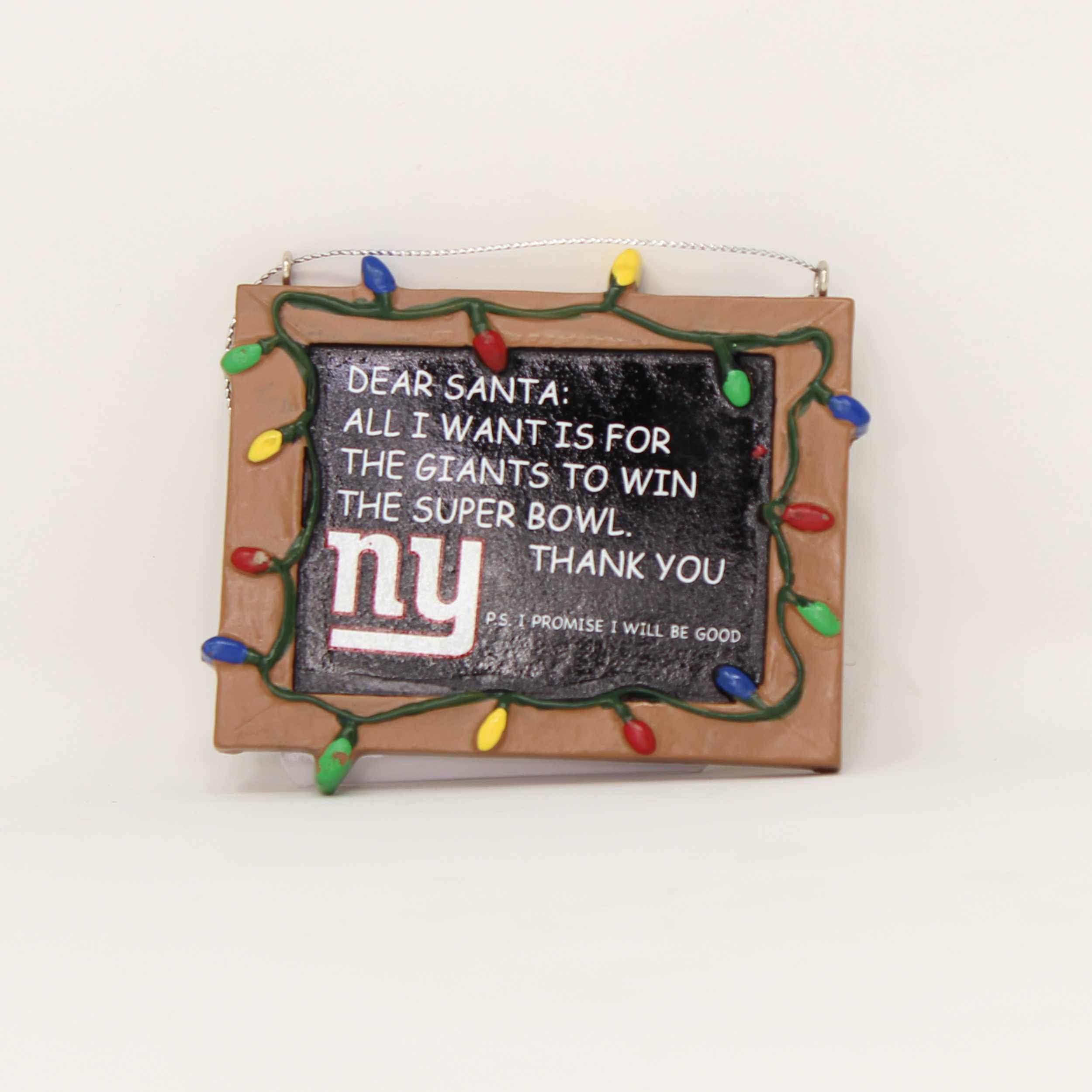 New York Giants Chalkboard Sign Ornament