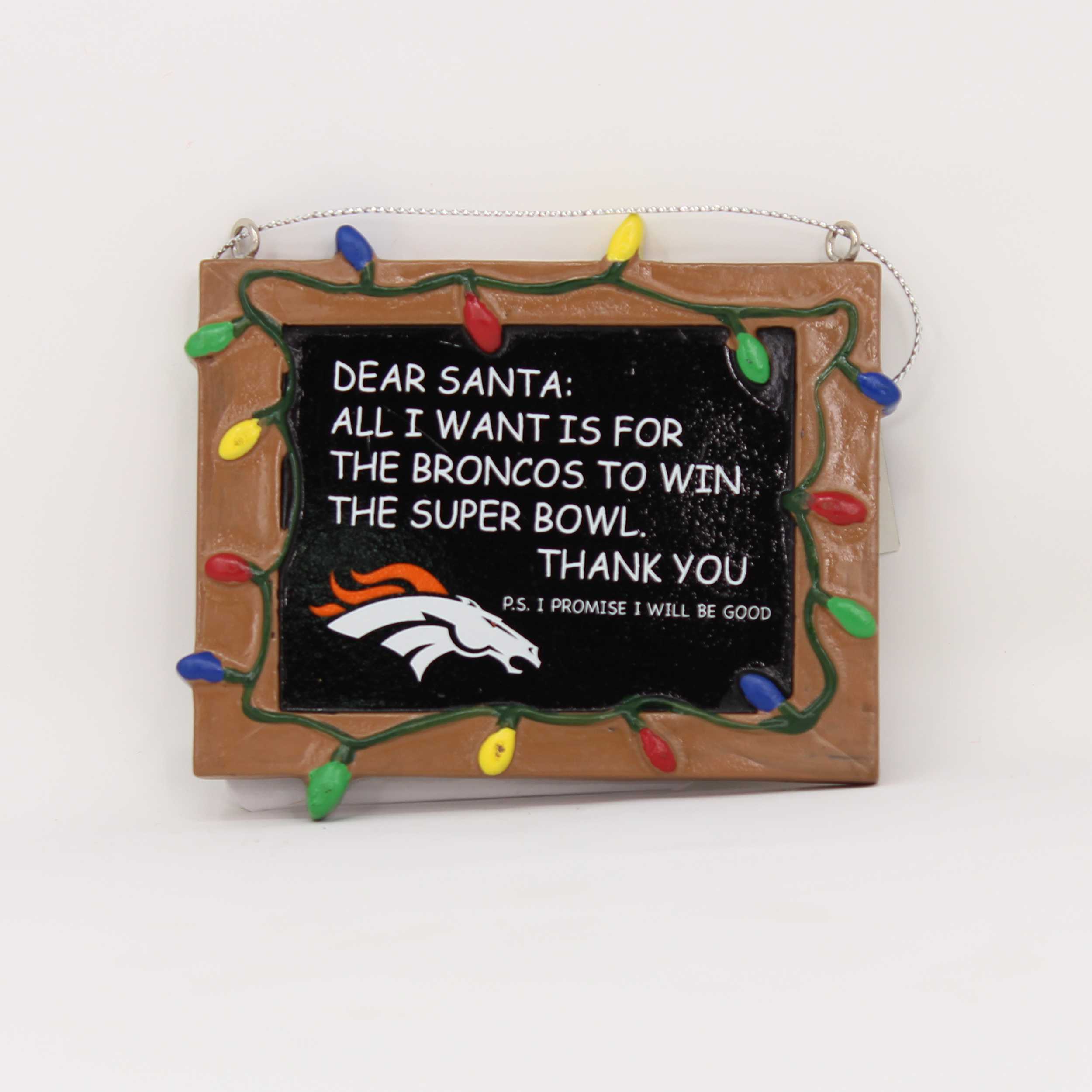 Denver Broncos Chalkboard Sign Ornament