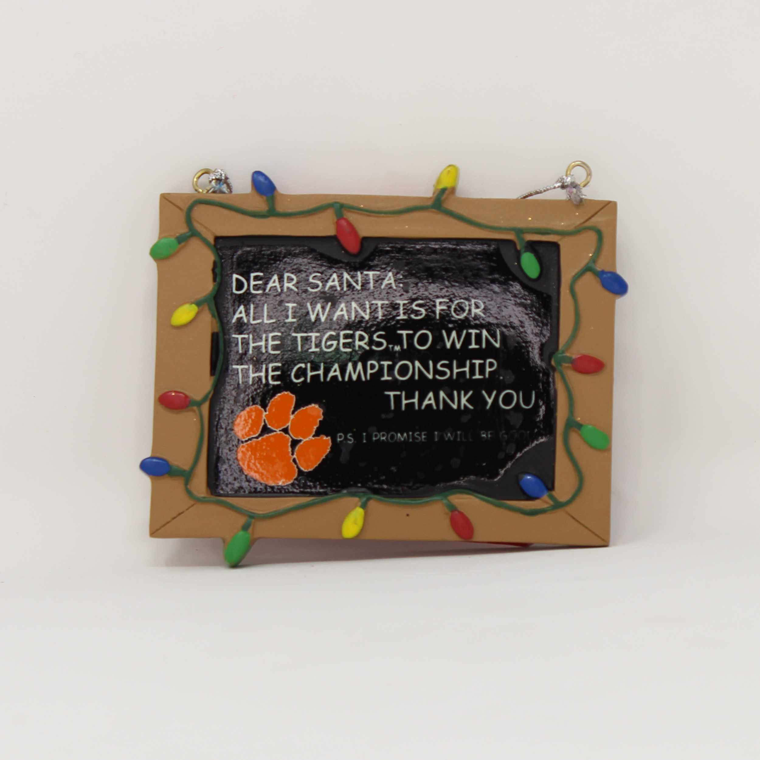 Clemson Tigers Chalkboard Sign Ornament