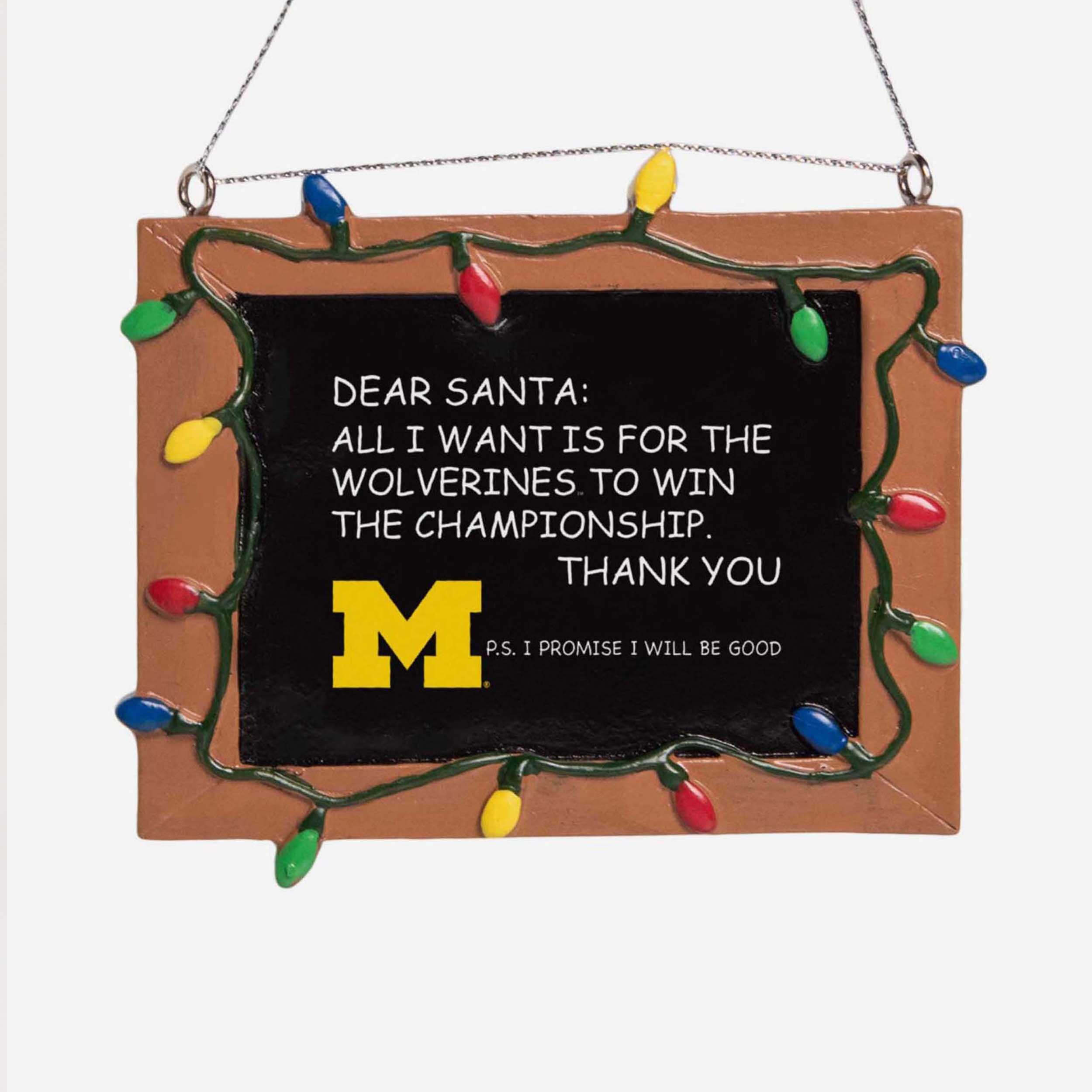 Michigan Wolverines Chalkboard Sign Ornament