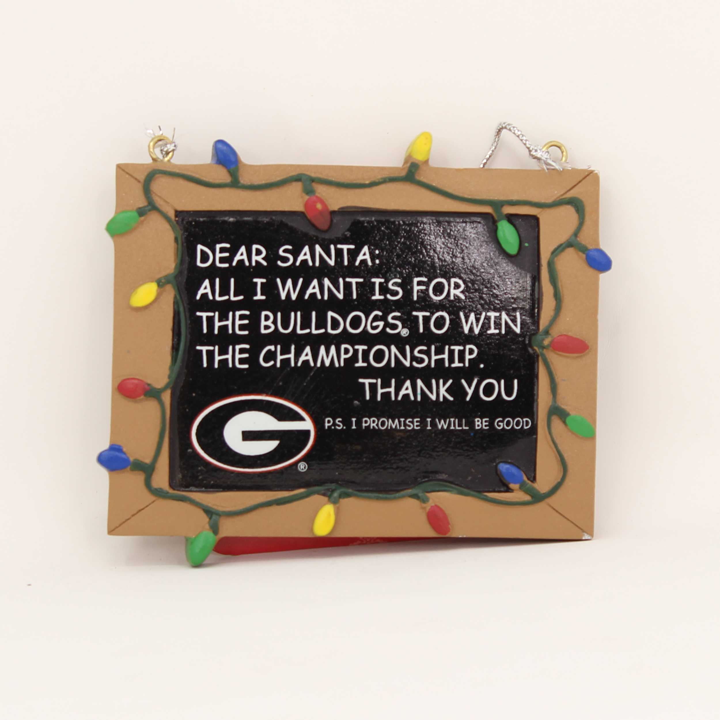Georgia Bulldogs Chalkboard Sign Ornament