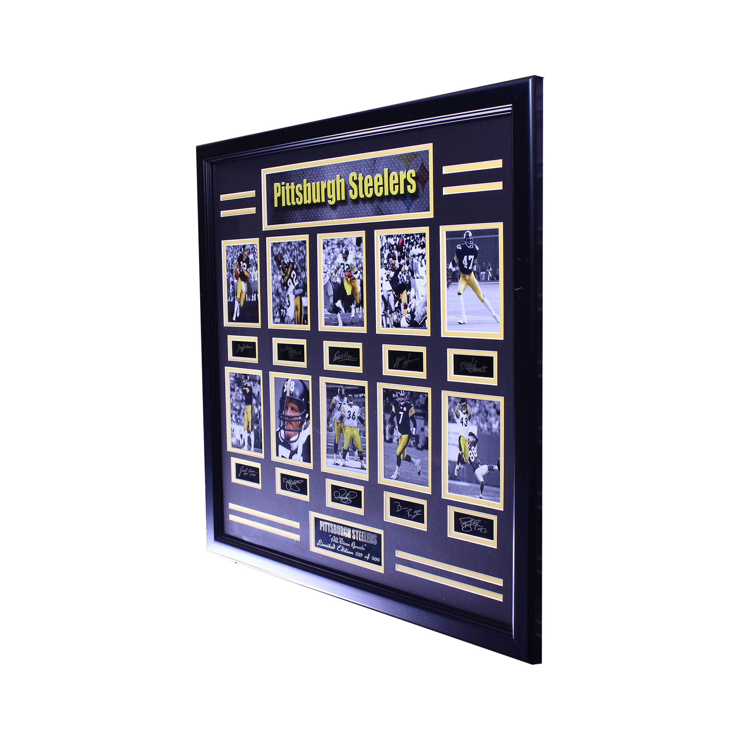 STEELERS ALL TIME GREATS ENGRAVED SIGNATURE LARGE FRAME