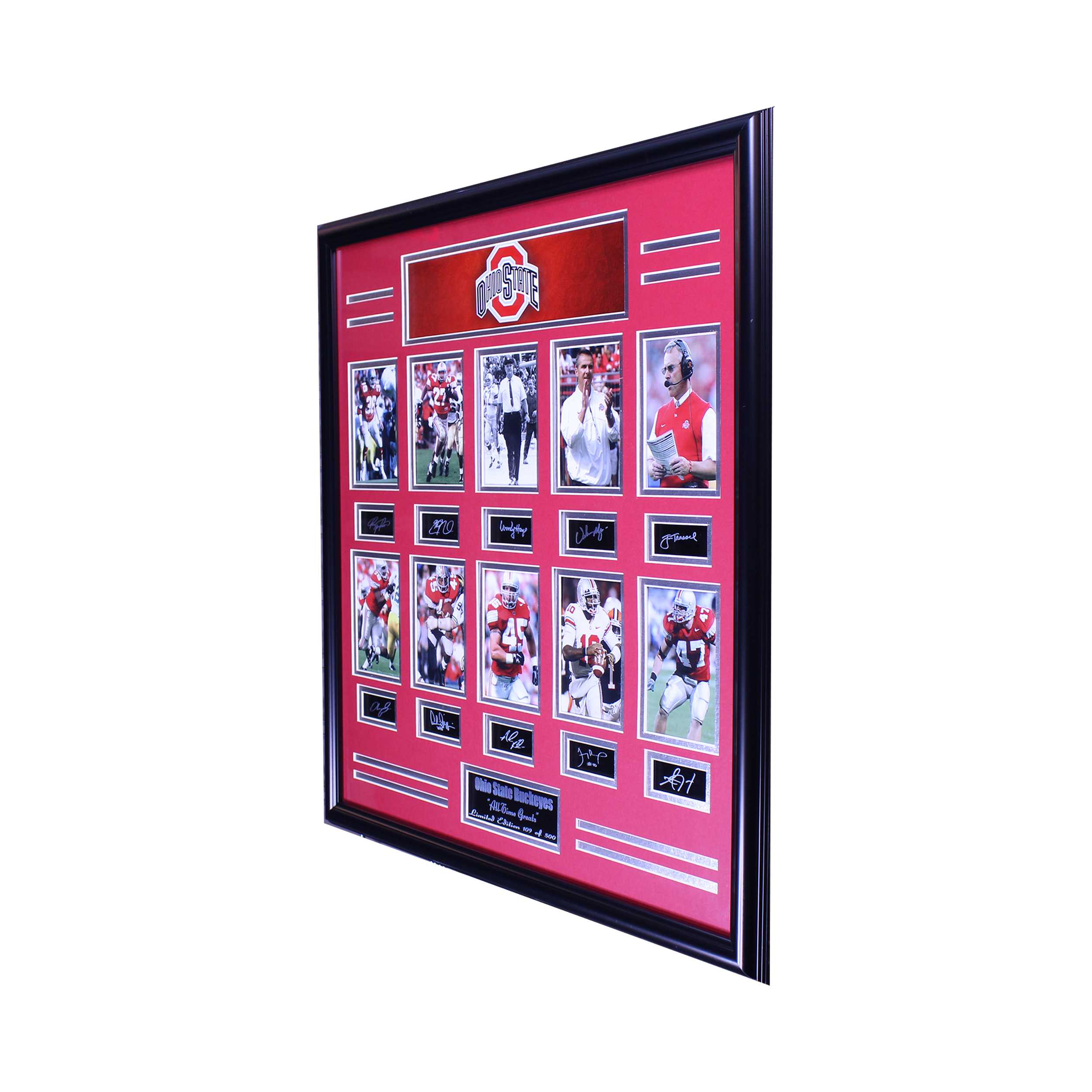 OHIO STATE BUCKEYES ALL TIME GREATS ENGRAVED SIGNATURE LARGE FRAME