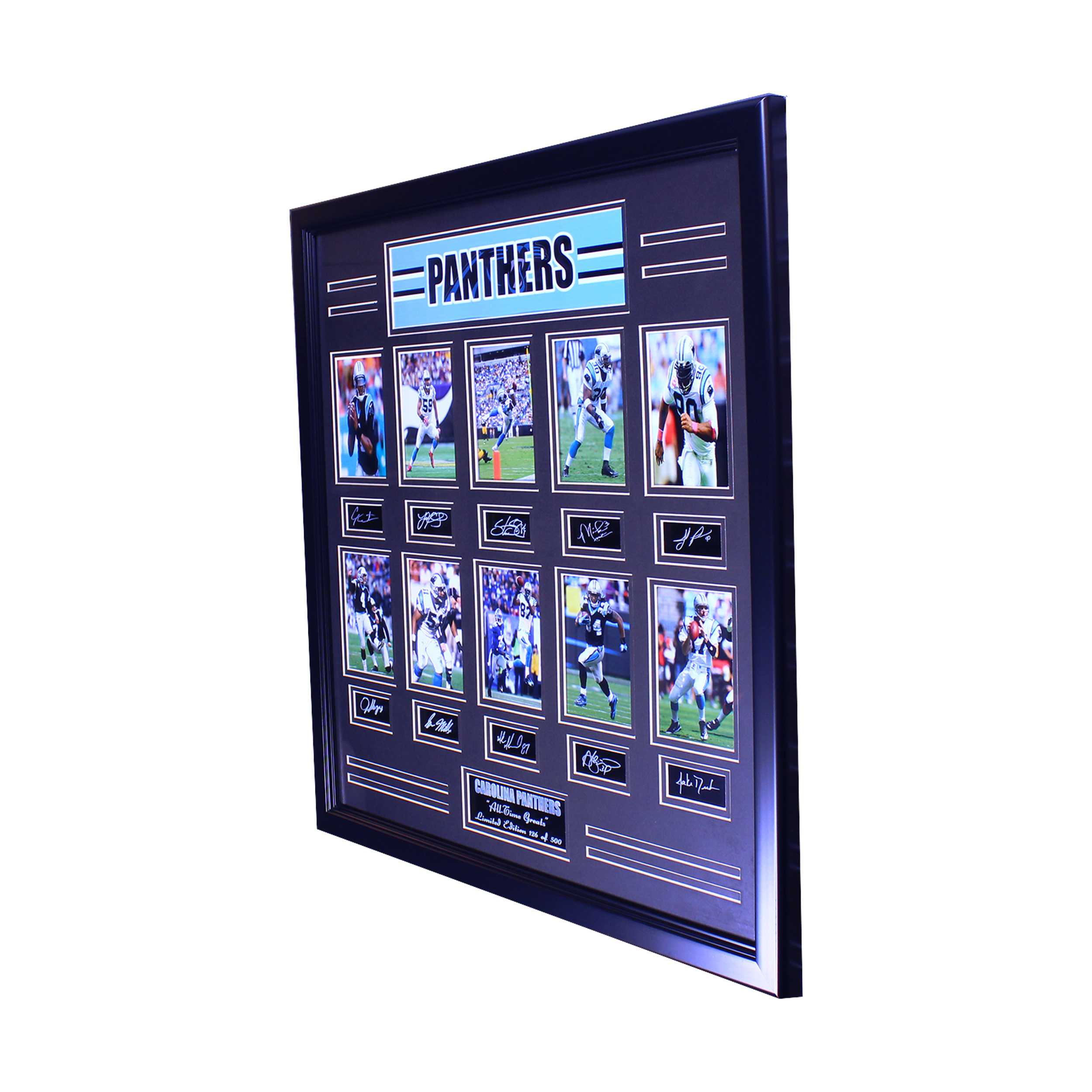 CAROLINA PANTHERS ALL TIME GREATS ENGRAVED SIGNATURE LARGE FRAME