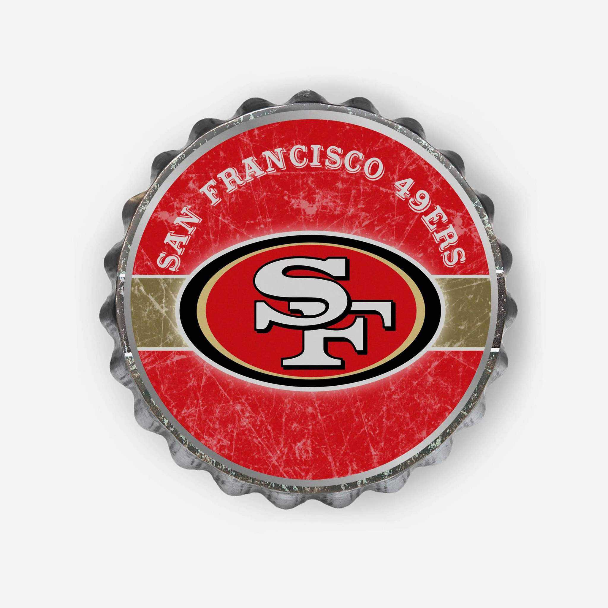 Metal Distressed Bottle Cap Sign-San Francisco 49ers