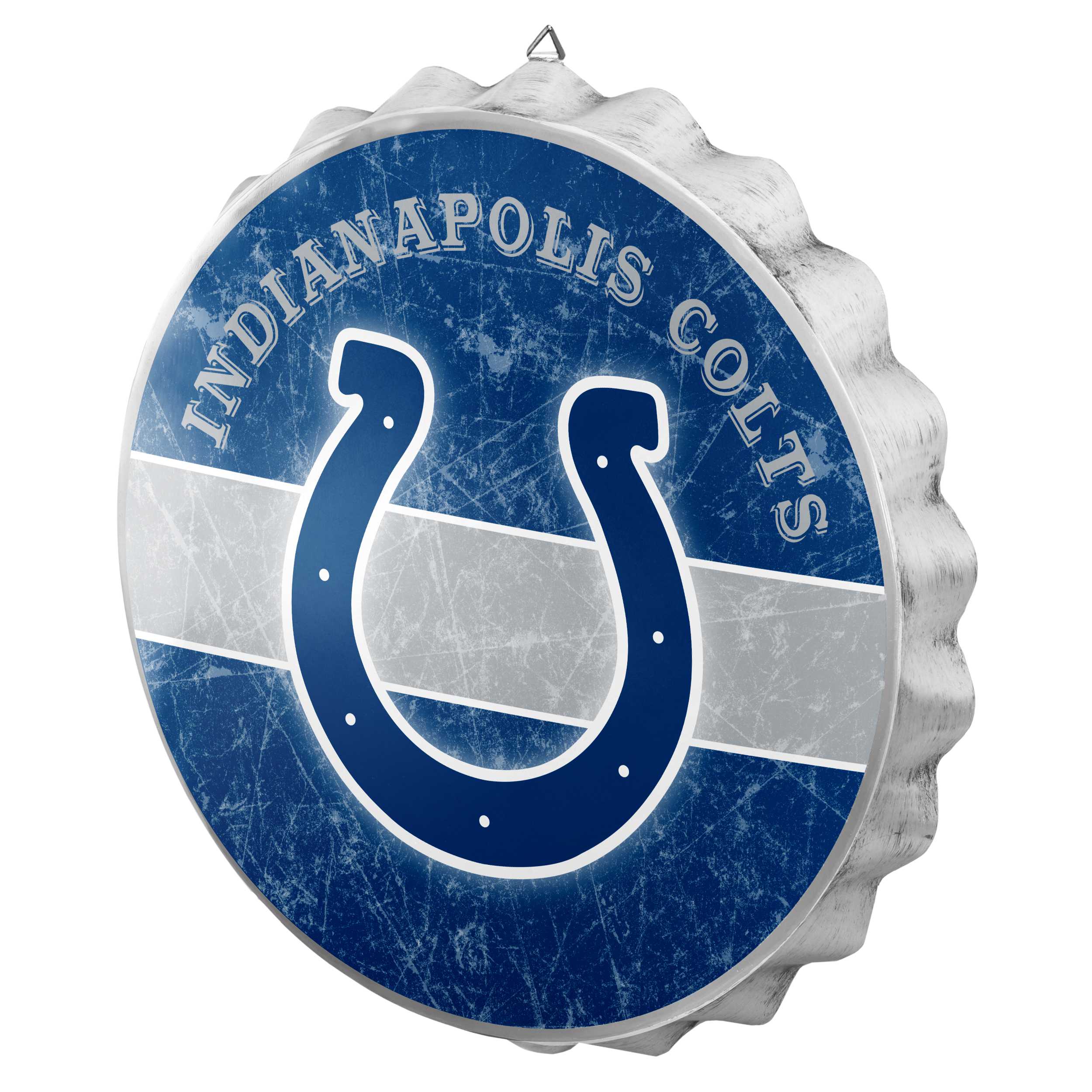 Metal Distressed Bottle Cap Sign-Indianapolis Colts
