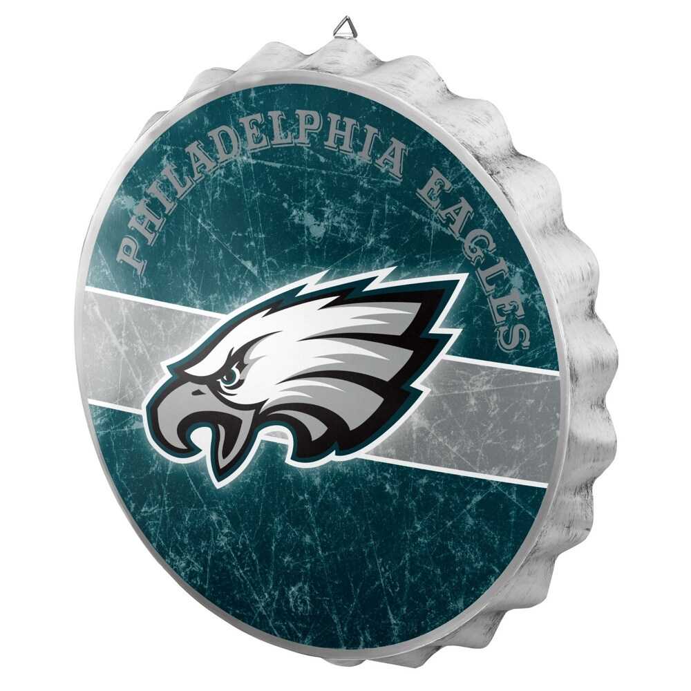 Metal Distressed Bottle Cap Sign-Philadelphia Eagles