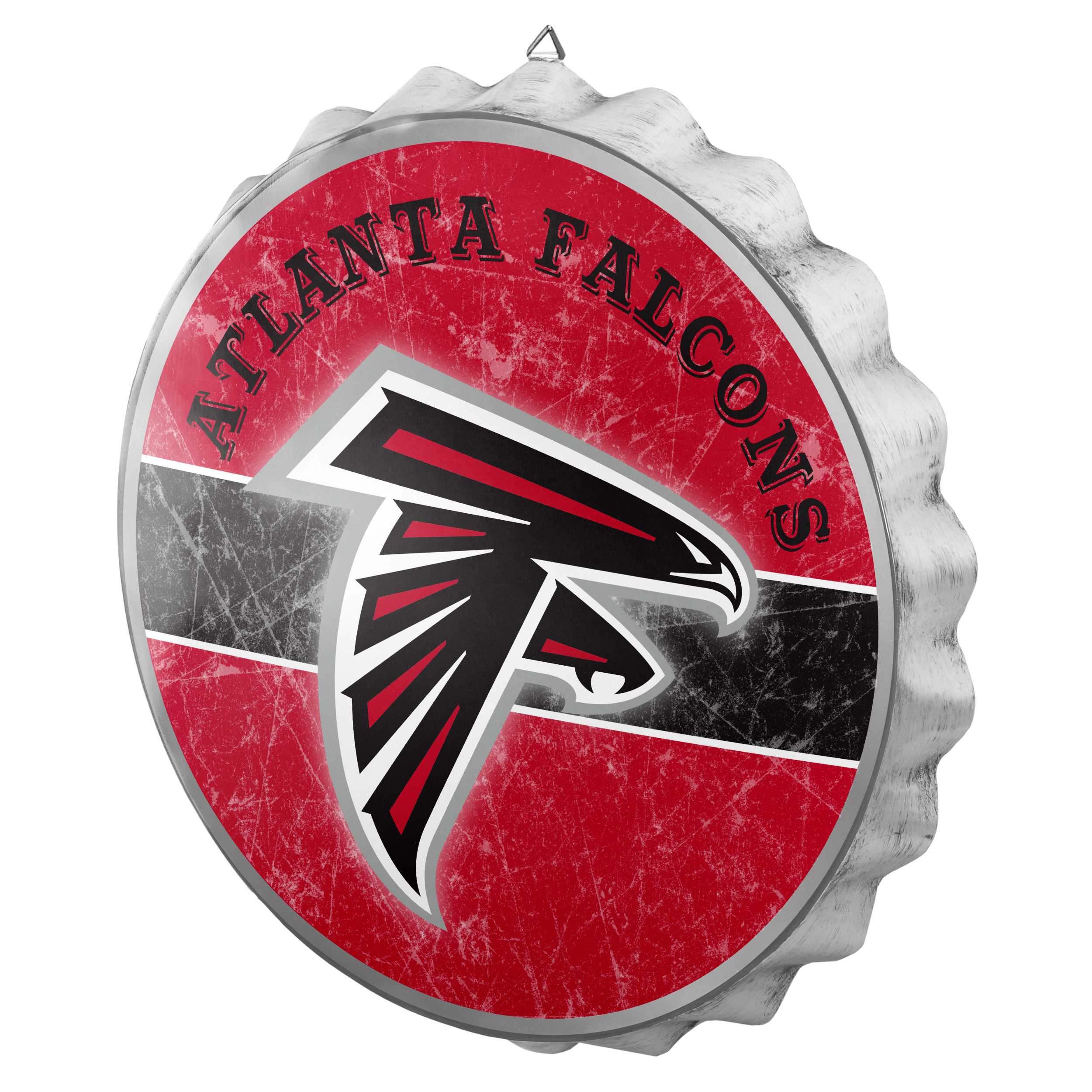 Metal Distressed Bottle Cap Sign-Atlanta Falcons