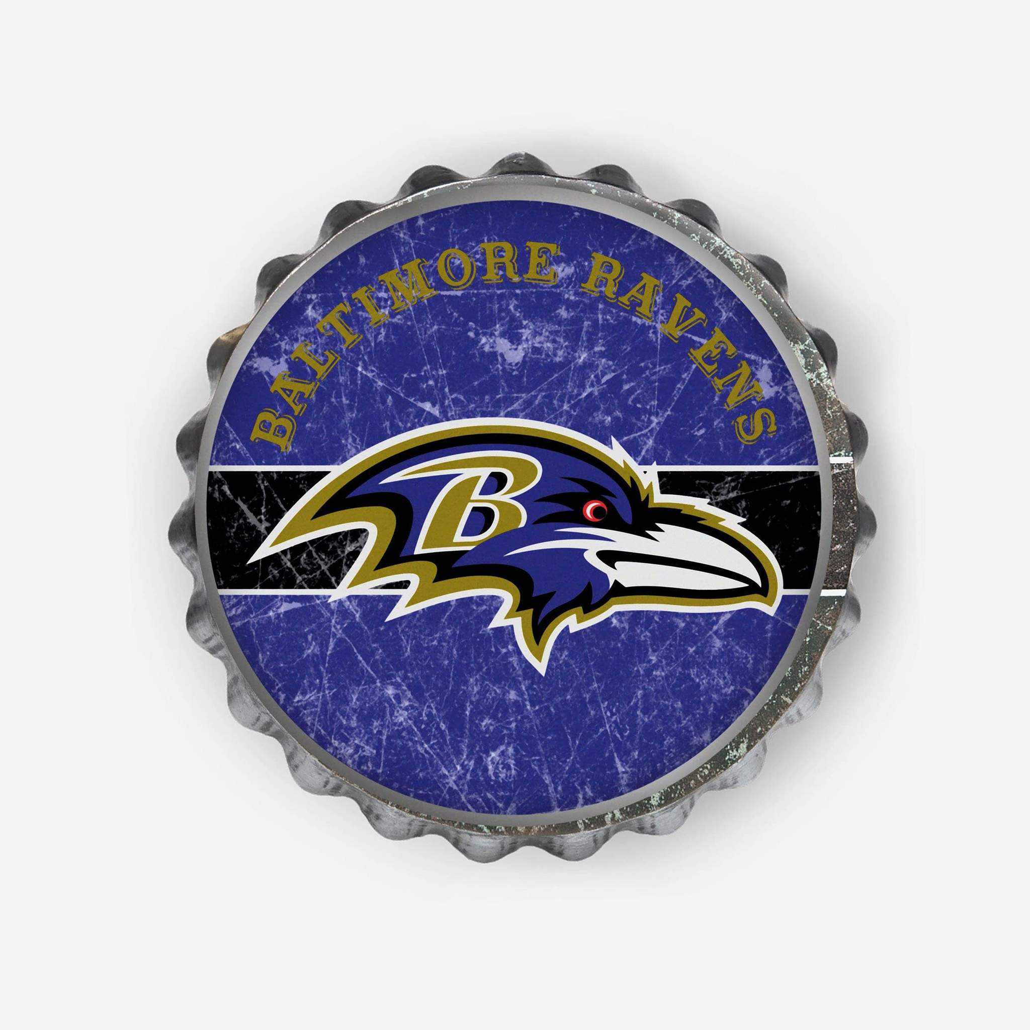 Metal Distressed Bottle Cap Sign-Baltimore Ravens