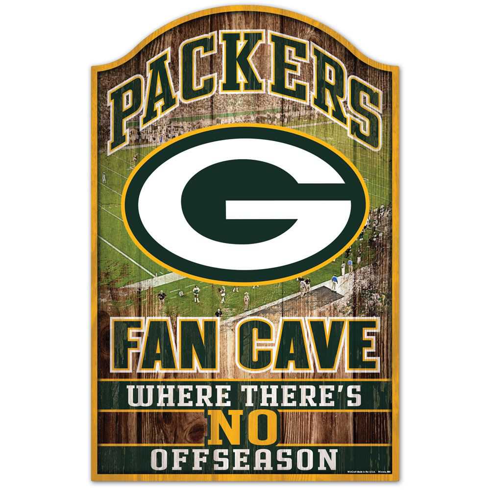 GREEN BAY PACKERS FAN CAVE WOOD SIGN