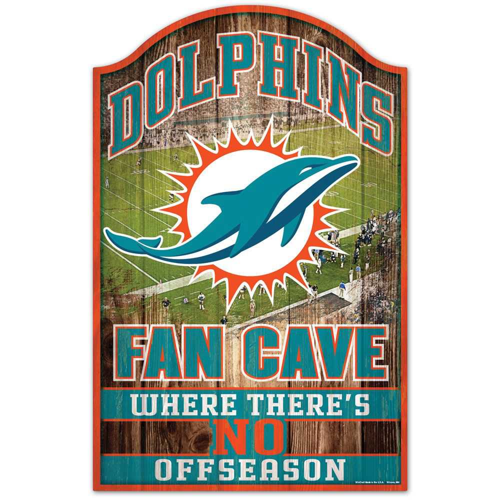MIAMI DOLPHINS FAN CAVE WOOD SIGN