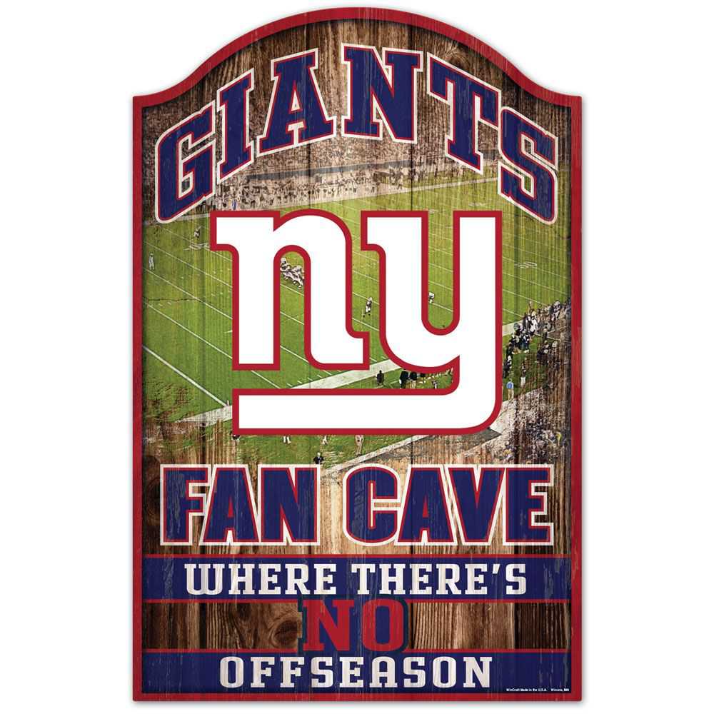 NEW YORK GIANTS FAN CAVE WOOD SIGN