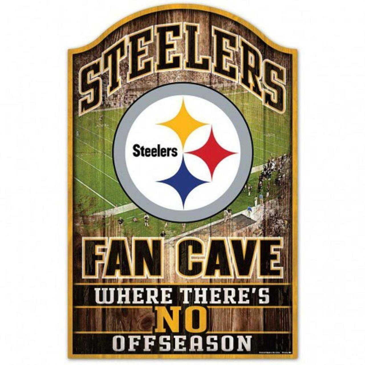 PITTSBURGH STEELERS FAN CAVE WOOD SIGN
