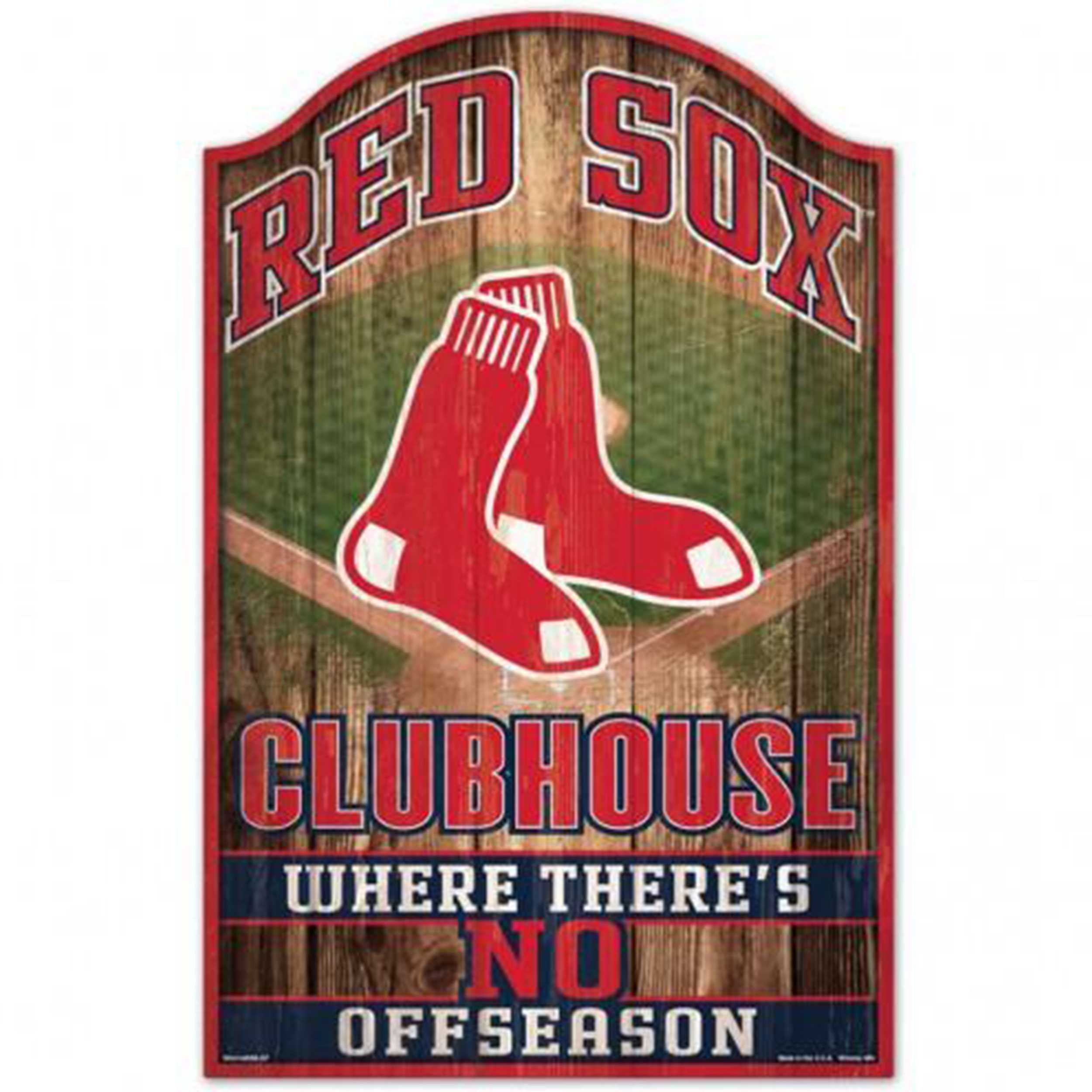 BOSTON RED SOX FAN CAVE WOOD SIGN