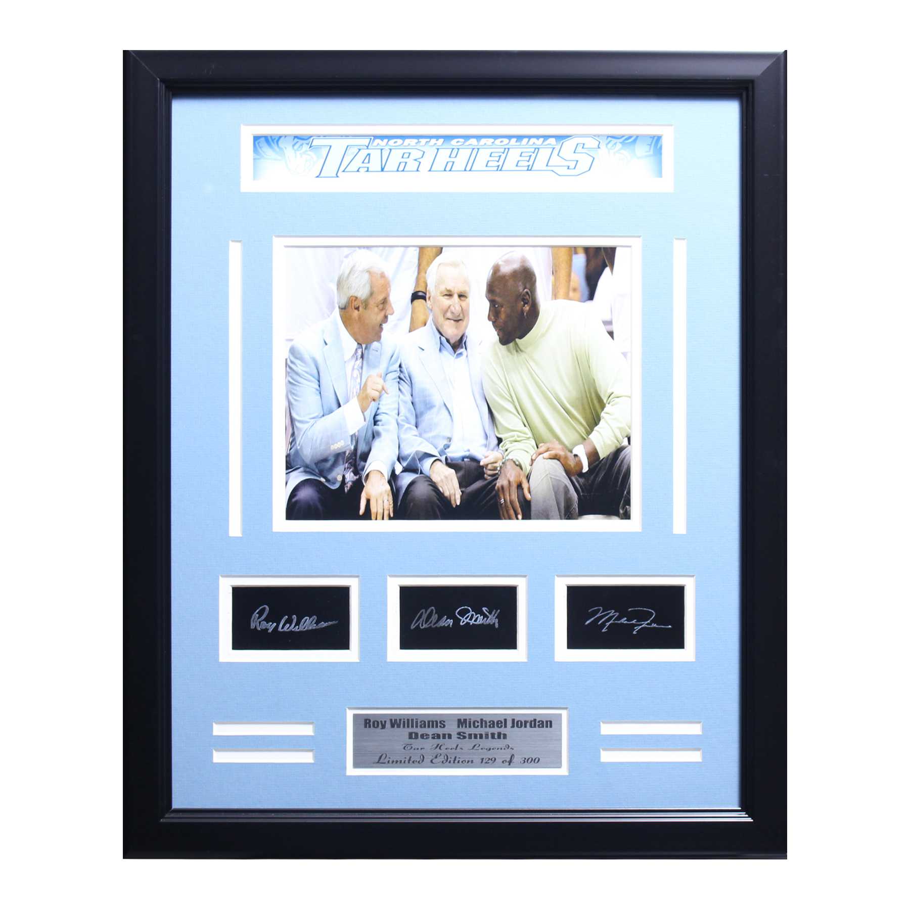 Roy Williams Michael Jordan Dean Smith Engraved Signature Frame